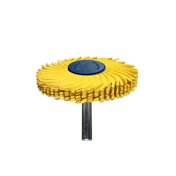 Dedeco Sunburst Radial Bristle Discs 2 in Curved Tc 6-Ply Yellow 80 Grit A/O 1/4 in 1/Unit 1807 - main